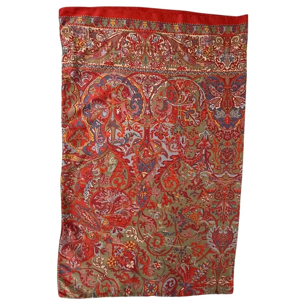 2 Ralph Lauren Galahad Pillowcases Set Red Paisley Standard Size Cotton VTG